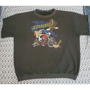 Vintage 90s Rebel Rider Free Spirit Motorcycle Light Black Sweater Men's XL